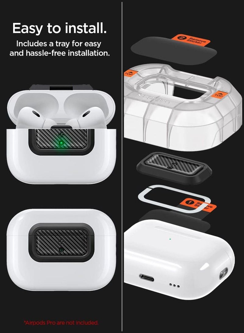 Lock Fit M for AirPods Pro 2 / Airpods Pro Secure Locking Device & Lanyard Strap with EZ Fit install Kit [Charging case NOT included] - Carbon
