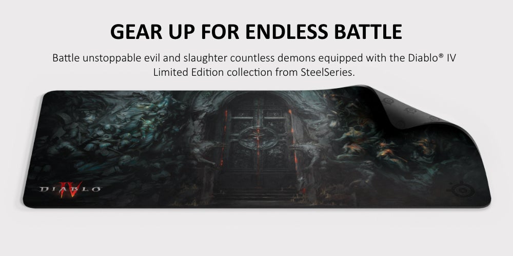 SteelSeries QcK Gaming Surface – Diablo IV Edition – XXL Thick Cloth – Sized to Cover Desks – Optimized for Gaming Sensors