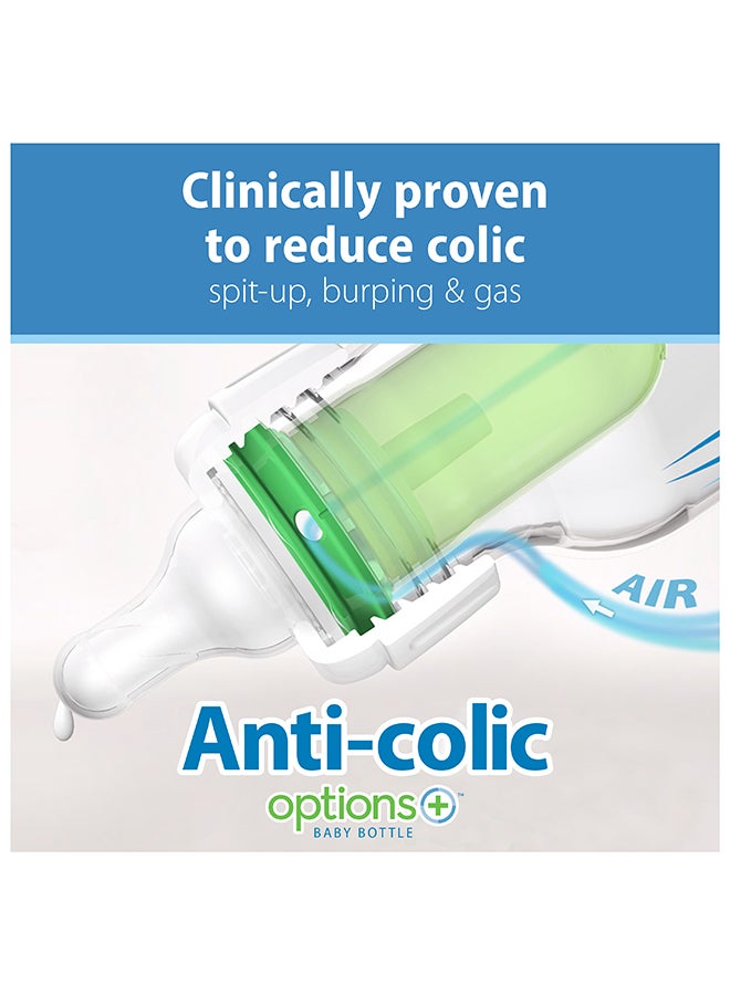 4 Oz/120 Ml Anti-Colic Pp Narrow Options+ Bottle - Blue, 2-Pack