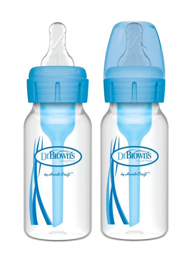 4 Oz/120 Ml Anti-Colic Pp Narrow Options+ Bottle - Blue, 2-Pack
