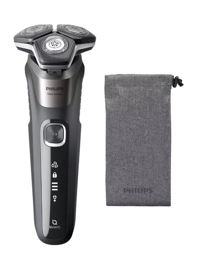 Series 5000 Wet and Dry Electric Shaver With Soft Pouch S5887/10, 2 Years Warranty Carbon Grey
