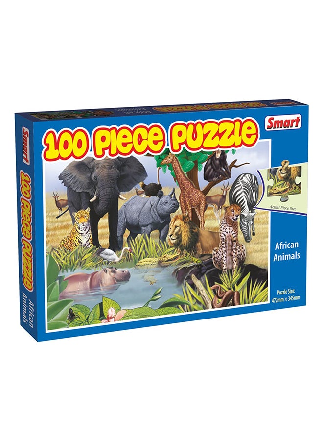 100-Piece African Animals Puzzle Set - Color And Packaging May Vary