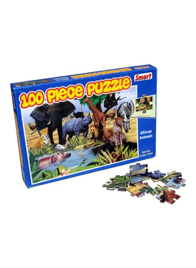 100-Piece African Animals Puzzle Set - Color And Packaging May Vary