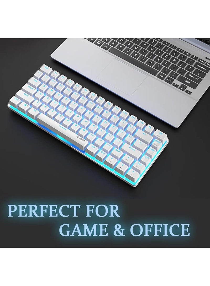 AK33 Gaming 82 keys Mechanical keyboard, Blue backlit Wired keys Computer keyboard for PC Laptop gaming(Blue Switch)