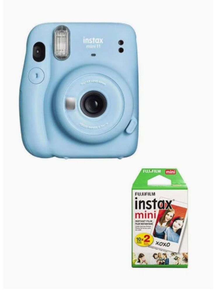 Instax Mini 11 Instant Film Camera With Pack Of 20 Film Blue Efficient Camera Polaroid Camera