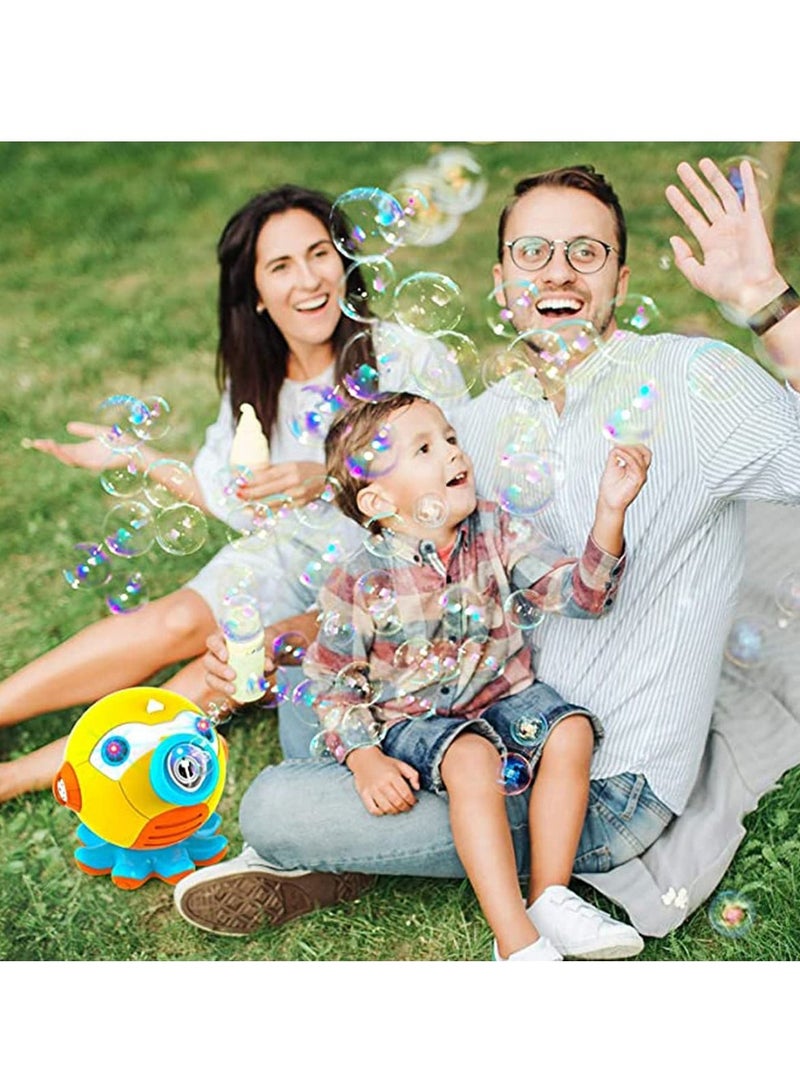 Bubble Machine, Bubble Blower for Toddlers Octopus Auto Bubble Maker with Light for Kids Automatic Outdoor Indoor Bubble Maker Toy