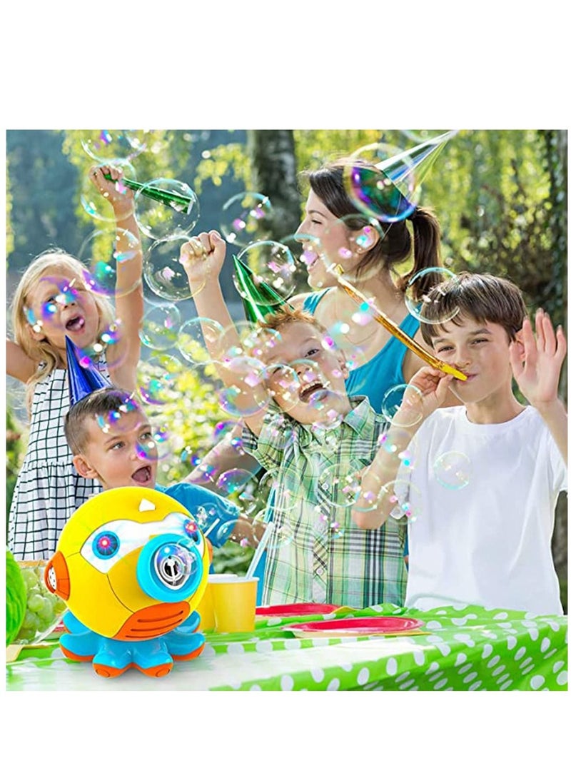 Bubble Machine, Bubble Blower for Toddlers Octopus Auto Bubble Maker with Light for Kids Automatic Outdoor Indoor Bubble Maker Toy
