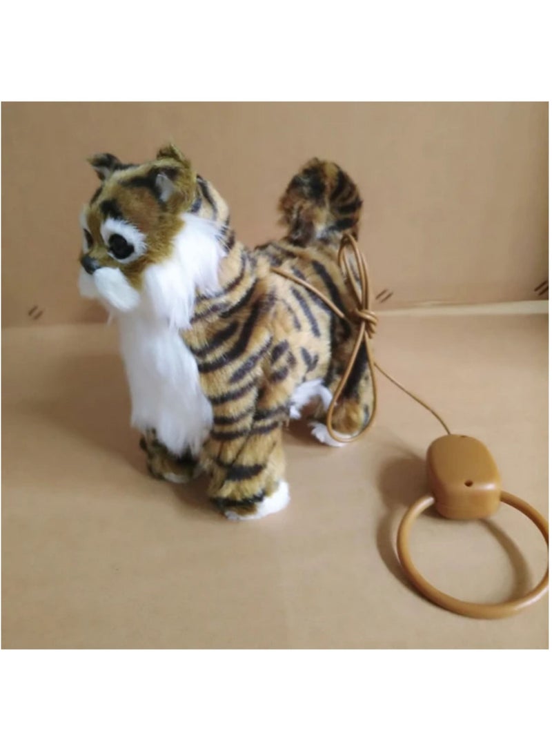 Robot Cat Electronic Plush Cat Singing Songs Dog Walk Electric Kitten Leash Control Music Kitty Pet Animal Toy Kids Gift