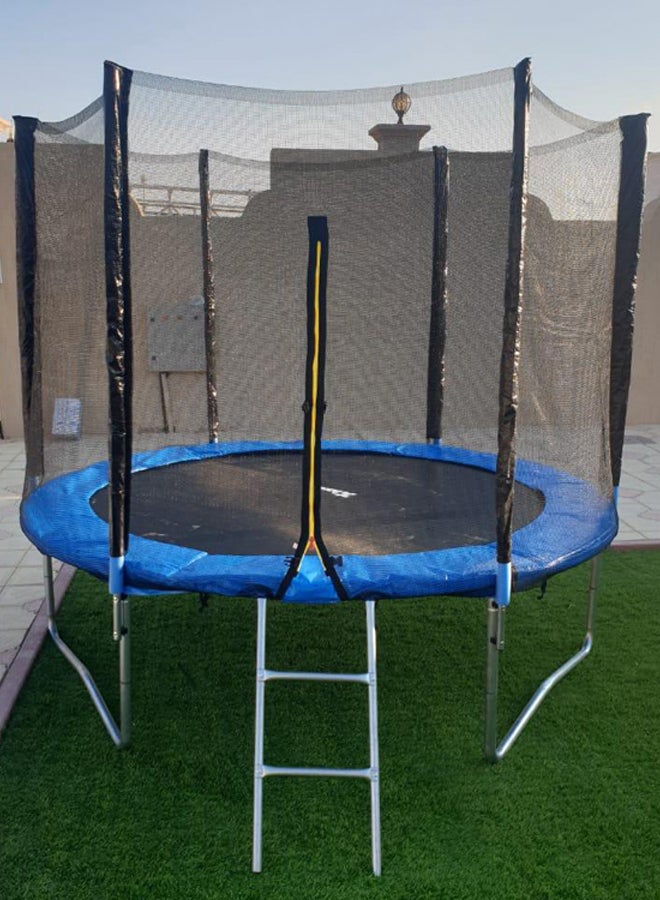 8feet Sports Round Trampoline With Enclosure And Ladder 244X244X210cm