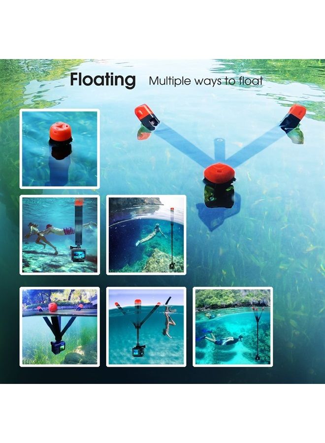 4-in-1 Floating Selfie Stick for GoPro Hero 11, 10, 9, 8, 7, 6, 5, 4, 3, Max, Fusion, Session, DJI OSMO, AKASO, Insta360 - Use as Floating Handle, Extendable Monopod, Hand Grip, Tripod Stand