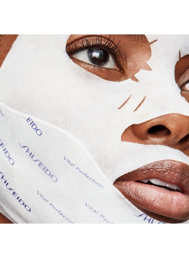 Vital Perfection LiftDefine Radiance Face Mask - Includes Six Complete Face Masks - Instantly Effective Two-Piece Face & Neck Sheet Mask for Lifting & Firming