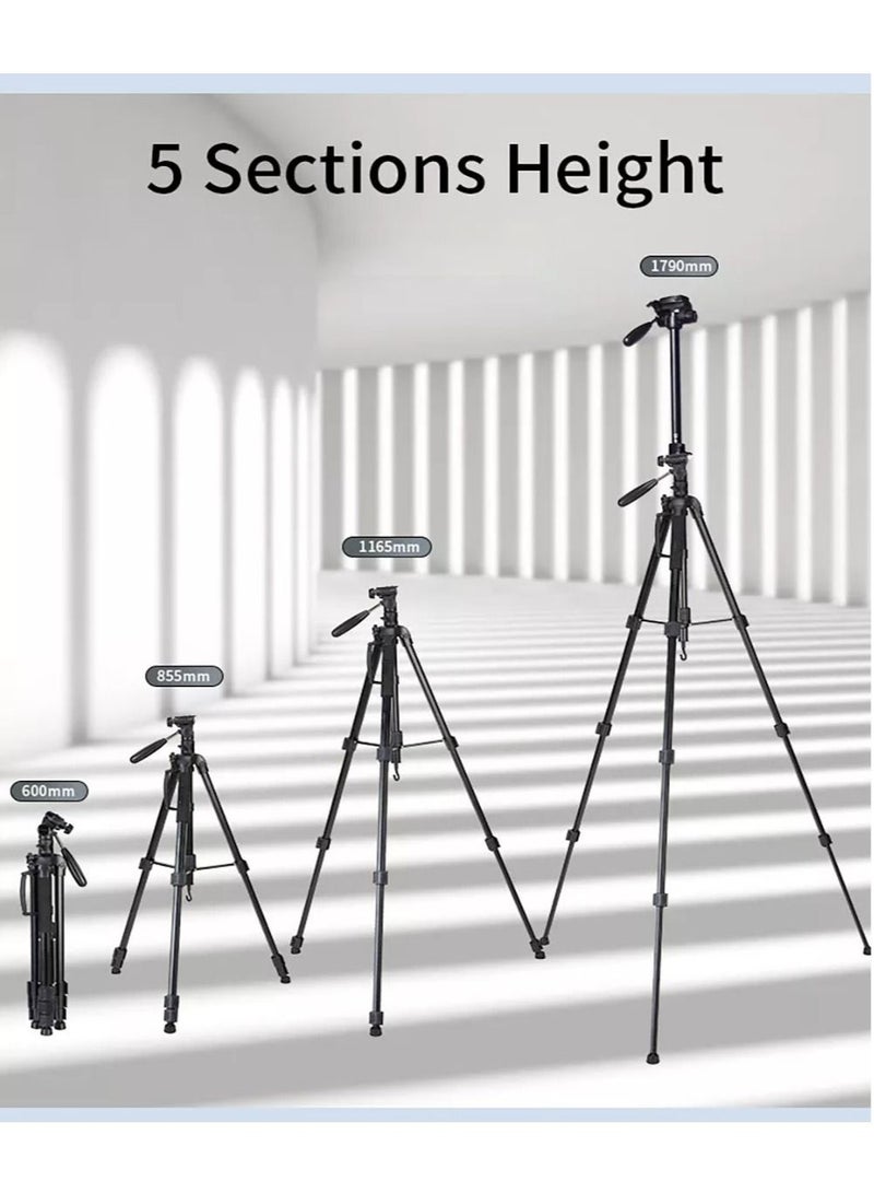 Professional Camera Tripod Stand Lightweight Travel Aluminum Stand Multifunctional Professional Tripod 360° Rotation Tripod Stand Horizontal Rotatable Center Column tripod (KP-2294)
