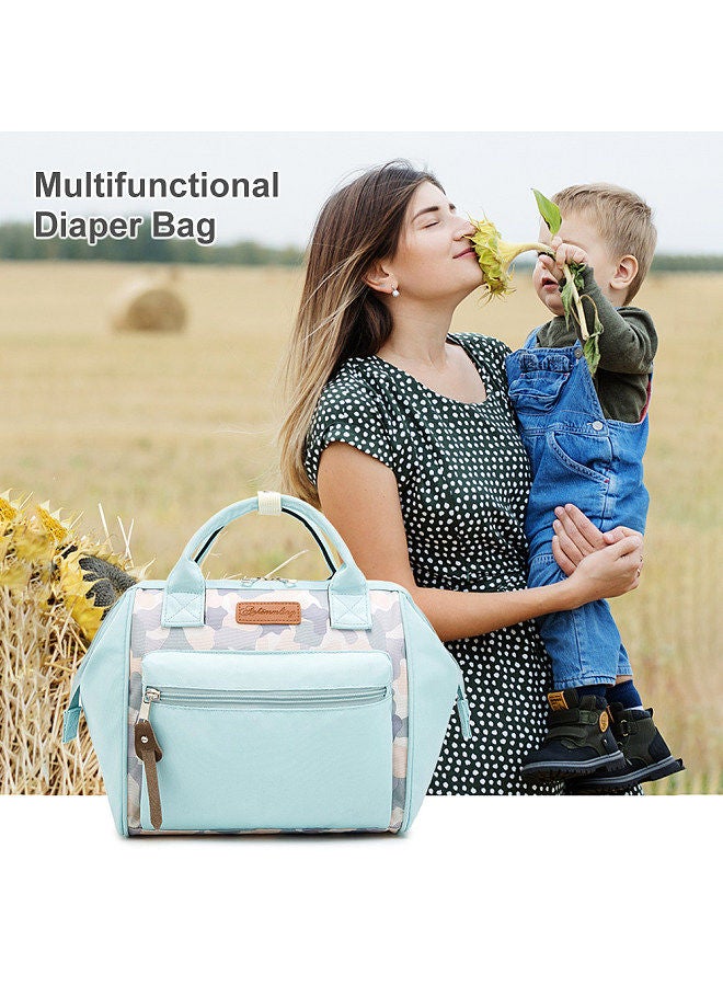 Multifunctional Diaper Bag Outdoor Travel Tote Baby Bag Handbag for Mom Water-resistant Large Capacity with Carry Handle Insulated Pocket