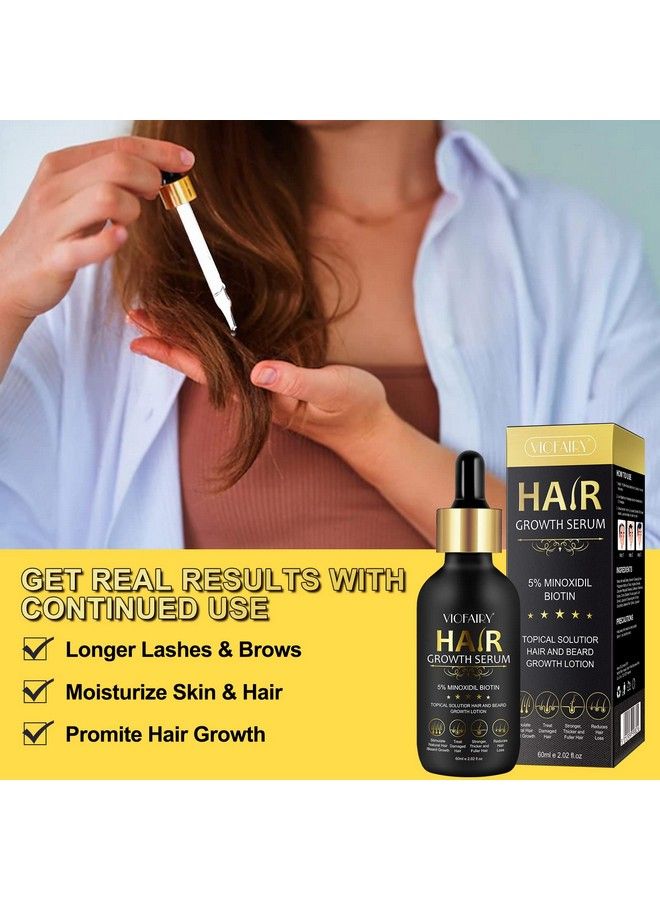 Hair Growth Oil Biotin Hair Growth Serum 5% Minoxidil Hair Growth Treatment For Men & Women Hair Growth Serum For Thicker Longer Fuller Healthier Hair Stop Thinning & Hair Loss