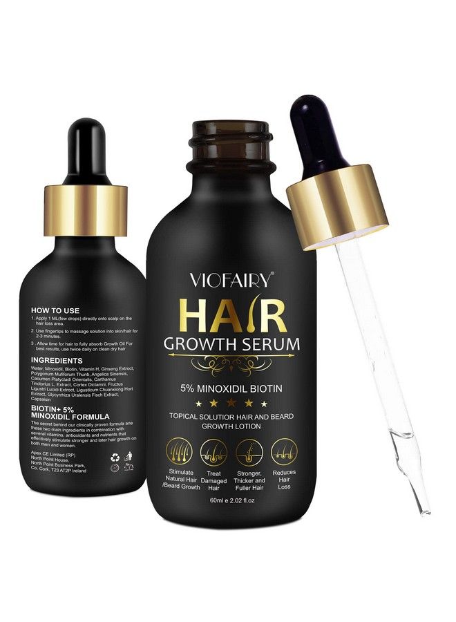 Hair Growth Oil Biotin Hair Growth Serum 5% Minoxidil Hair Growth Treatment For Men & Women Hair Growth Serum For Thicker Longer Fuller Healthier Hair Stop Thinning & Hair Loss