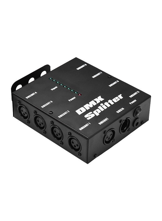 Dmx512 Optical Signal Amplifier Spliter Distributor 1 Direct Input & Output 8 Independent Outputs For Light Controller Stage Console Party Dj Club Disco Ktv Light With Power Adapter