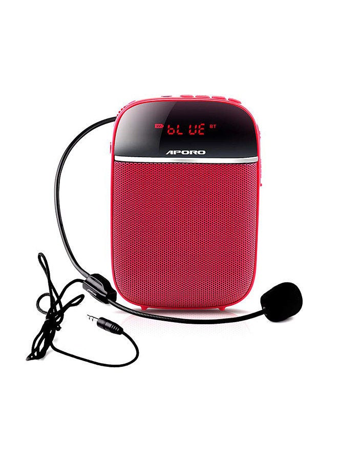 Portable Voice Amplifier for Teachers with Wired Microphone Headset Waistband Rechargeable Personal BT Speaker Support Music FM TF Card for Classroom Meeting Training Tour Guides Promotions Singing