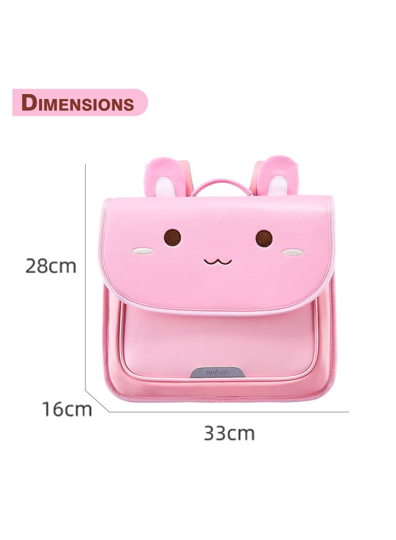 Nohoo Spine Protection Horizontal School Backpack for 0-5 Grade Primary Students - Rabbit Pink