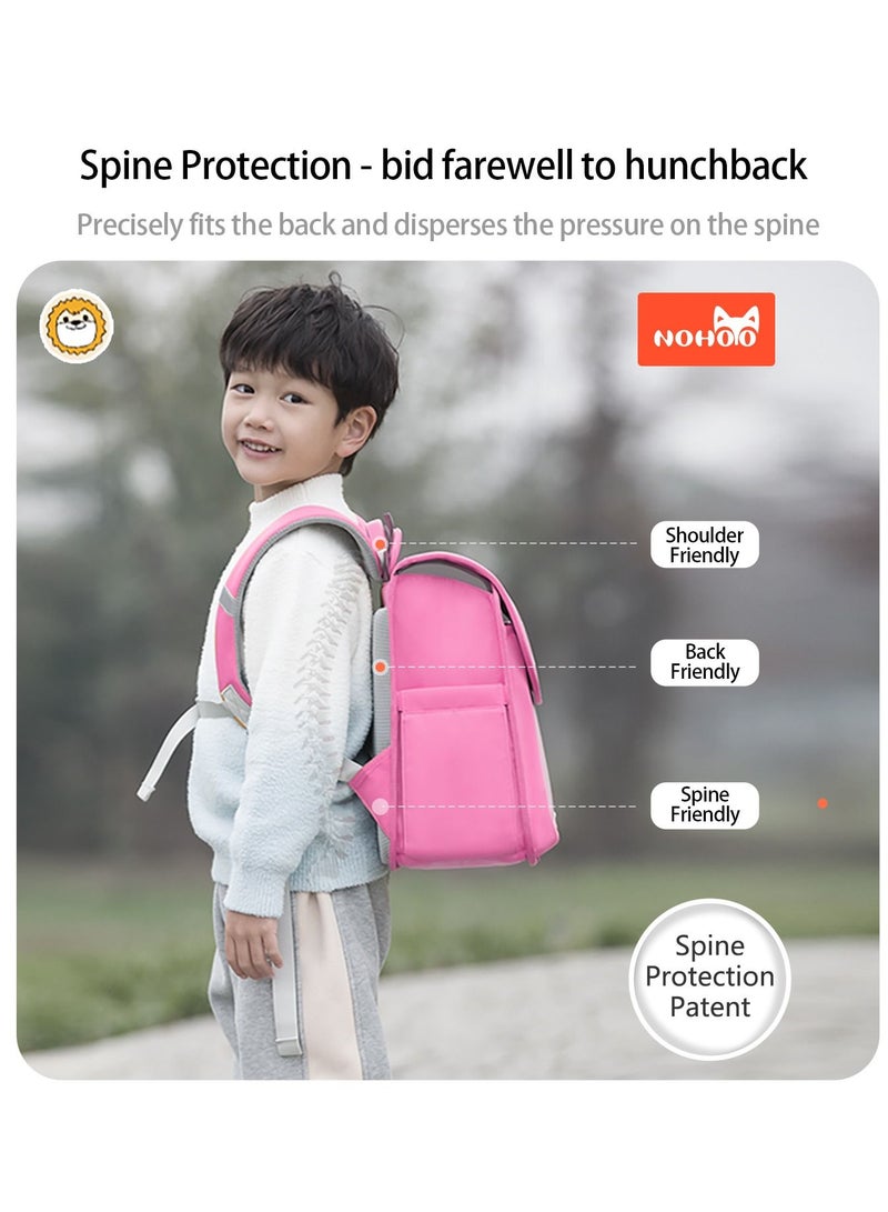 Nohoo Spine Protection Horizontal School Backpack for 0-5 Grade Primary Students - Rabbit Pink