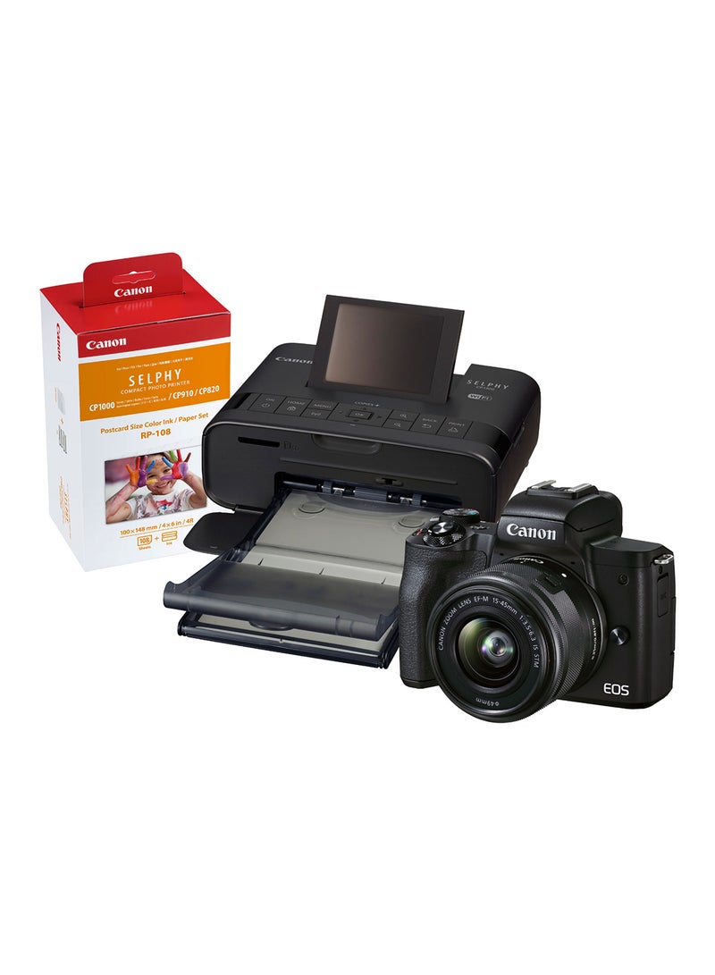 EOS M50 MKII BK 15-45 Plus CP1300BK RP108