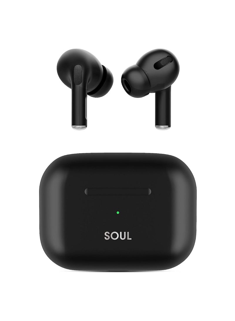 Xcell Soul 13 Ear Buds Crystel Clear Sound with ENC, 5hrs play & talk time & 100 hours standby, compatible with most Android/iOS/Harmony OS devices - Black