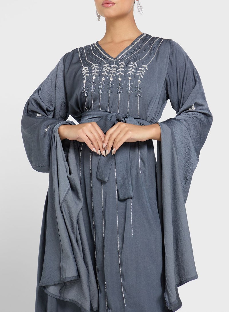 Cape Sleeve Embellished Jalabiya