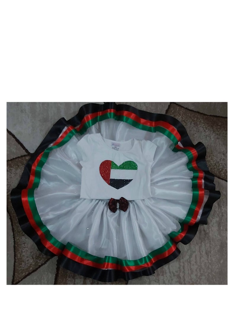 UAE National Day Costume T-Shirt And Tutu Skirt With Headband