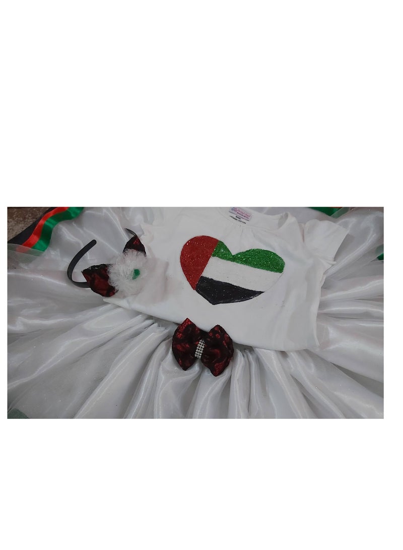 UAE National Day Costume T-Shirt And Tutu Skirt With Headband