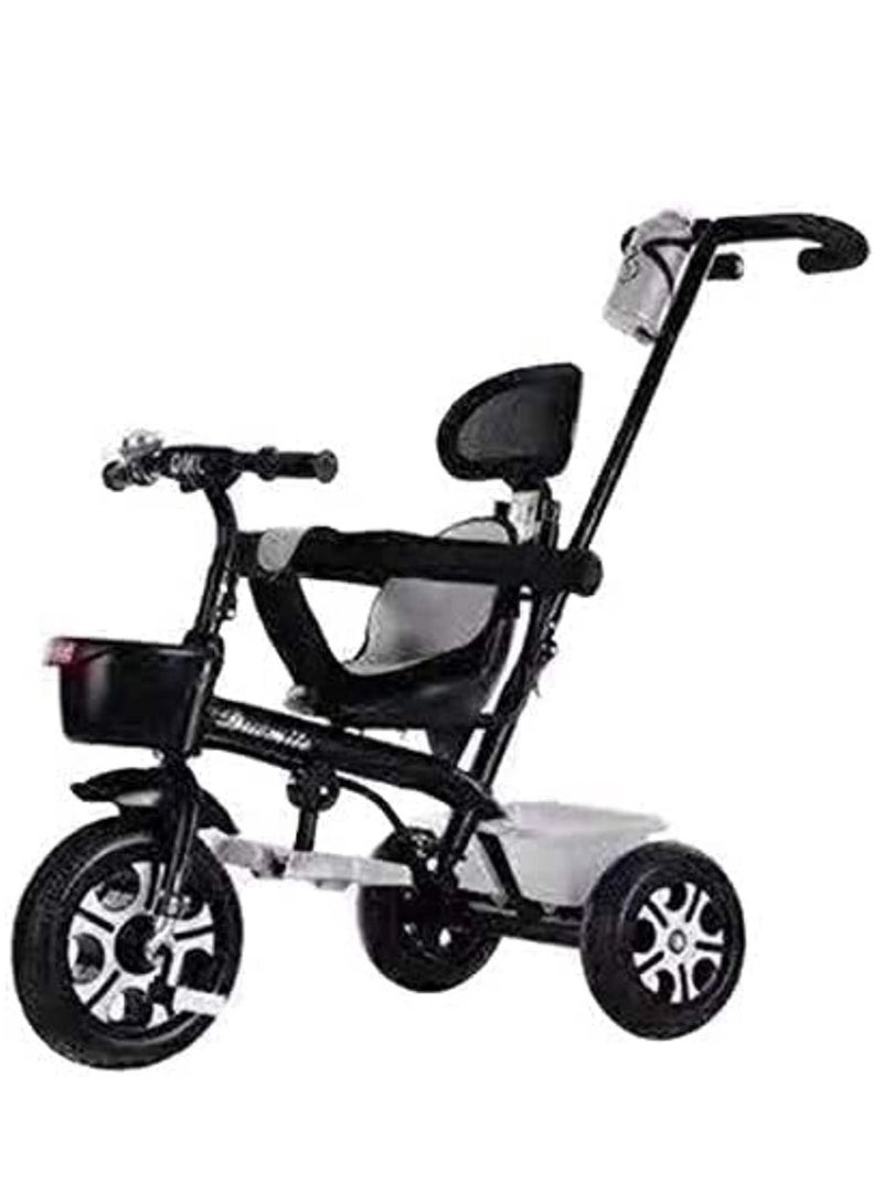 Kids Tricycles For 1 To 6 Years Old Baby Trike Kid's Ride On Tricycle With Push Bar 3 Wheels Bike For Boys and Girls 3 Wheels Toddler Tricycle Black