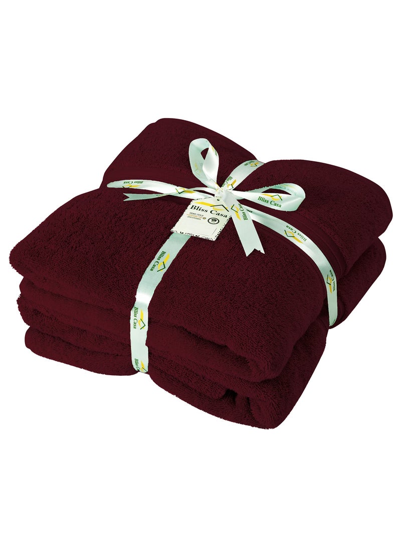 Bliss Casa 2-Piece 100% Combed Cotton Bath Sheets - 550 GSM Large Bath Towels Quick Dry Highly Absorbent - Thick Soft Hotel Quality Bathroom Towels for Bath and Spa 35x70 Inch