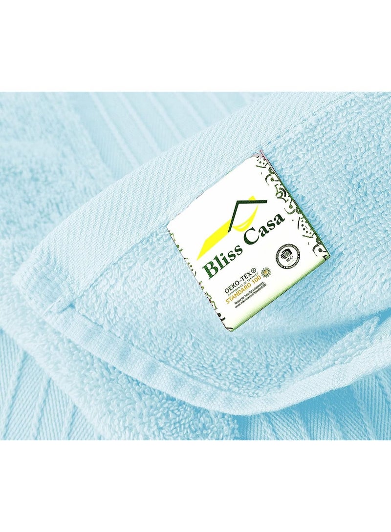 2-Piece 100% Combed Cotton 550 GSM Quick Dry Highly Absorbent Thick Bathroom Soft Hotel Quality for Bath and Spa Towels Bath Sheet Set D. Blue 80x190cm