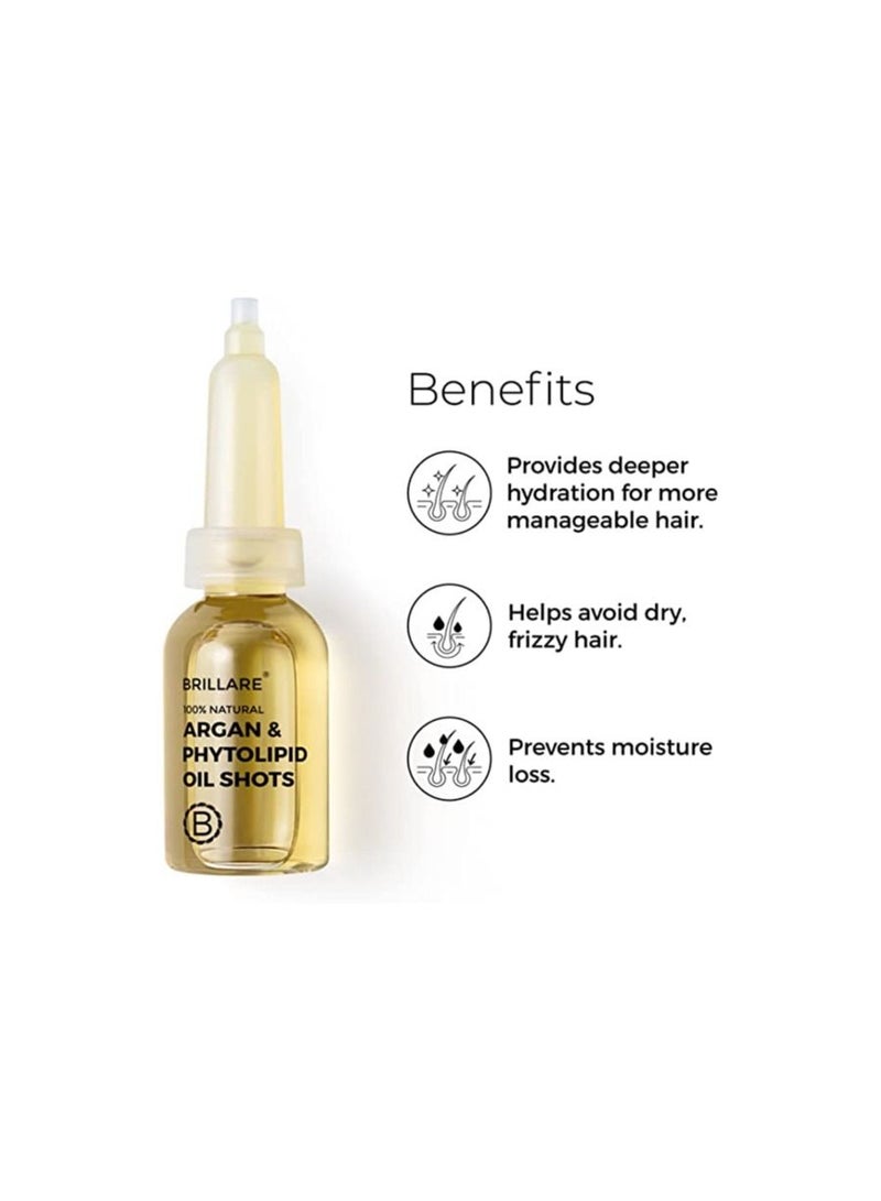 Brillare Heavy Moisturising Oil ShotS 100% Natural Hair Oil With Argan OiL, Shea and Soya Protein (6 ml X 8 Vials)Zero Chemicals