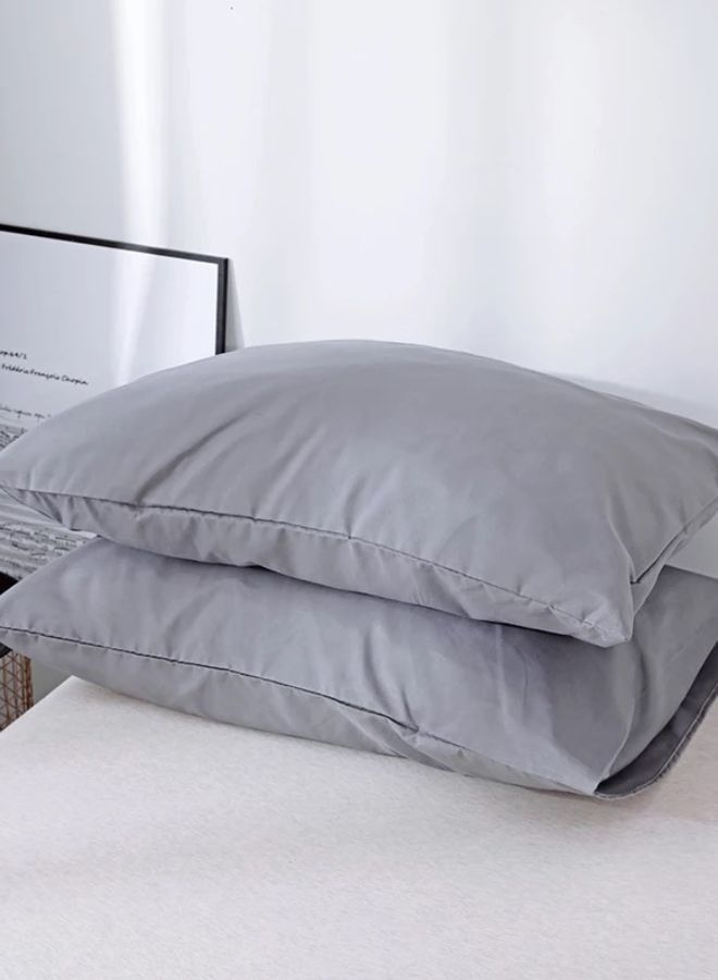 King size 6 Piece Bedding Set Without Filler Plain Anchor Grey