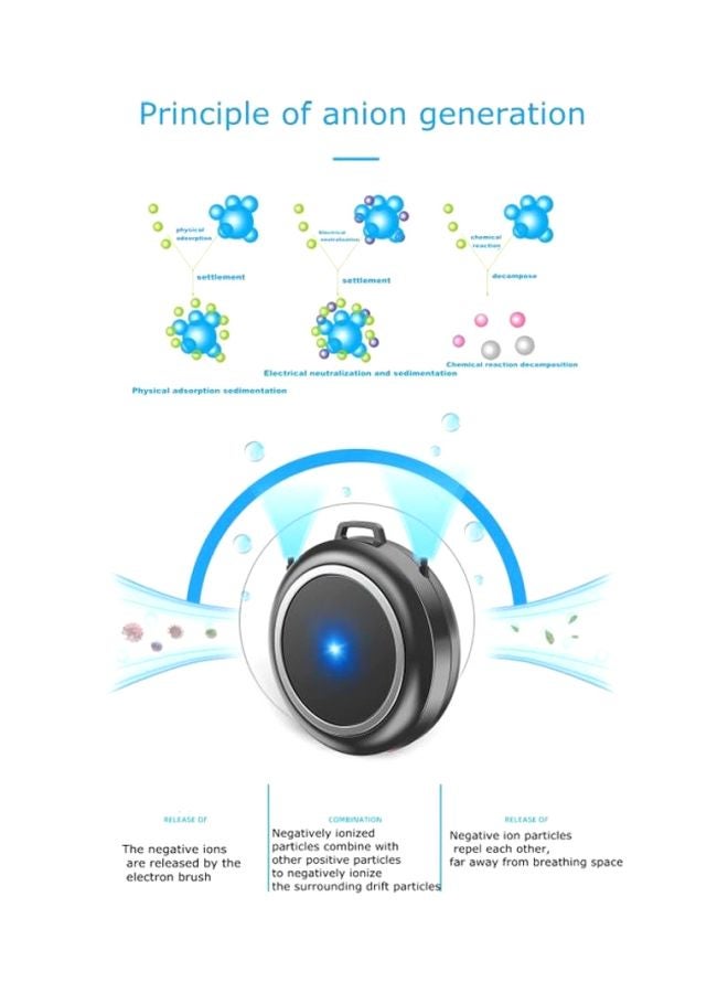 Necklace Air Purifier Anion Filter 5.6 x 6 x 2cm