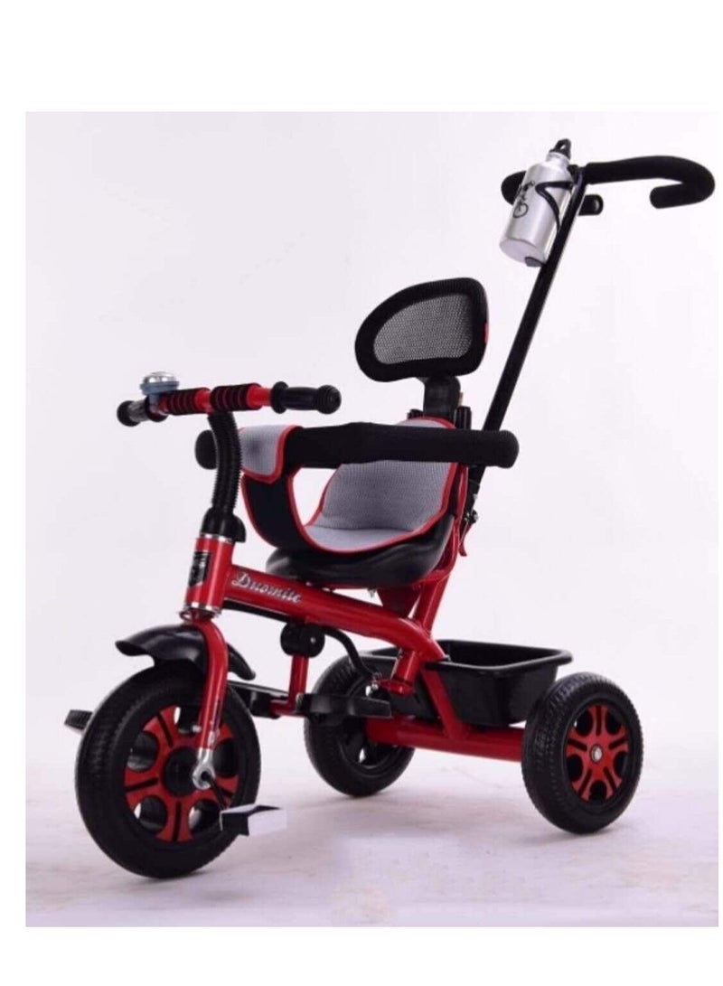 Kids Tricycles For 1 To 6 Years Old Baby Trike Kid's Ride On Tricycle With Push Bar 3 Wheels Bike For Boys and Girls 3 Wheels Toddler Tricycle Red