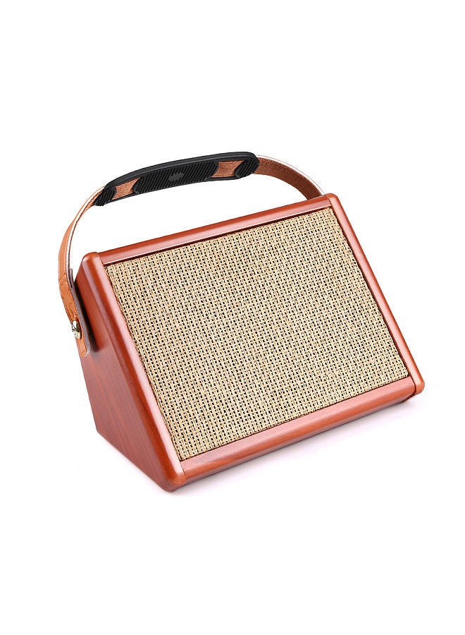 Ac-15 15W Portable Acoustic Guitar Amplifier Amp Bt Speaker With Microphone Input Supports Volume Bass Treble Control Reverb Effect Built-In Rechargeable Battery