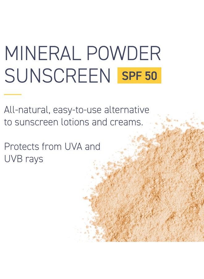 Mineral Sunscreen Powder Refillable Broadspectrum Spf 50 Safe For Sensitive Skin Uva Uvb Face Protection Natural Reef Friendly (Translucent)
