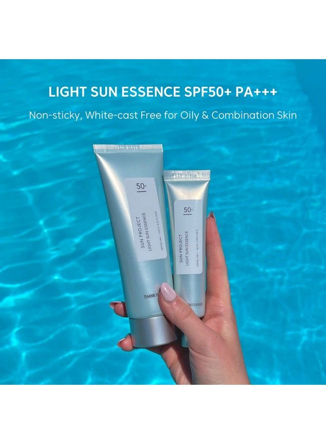 Sun Project Light Sun Essence 4.22 Fl Oz (120Ml) Face Sunscreen For Sensitive Skin Korean Sunscreen For Face Korean Sunscreen For Body