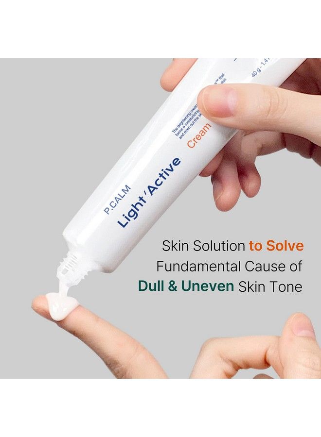 Pcalm Light Active Facial Intense Calming Cream Even Skin Tone No Pore Clogging Blemish Dark Spot Sagging Hyperpigmentation Care Niacinamide Beta Glucan Dehydrated Dry Sensitive Oily Korean Skincare
