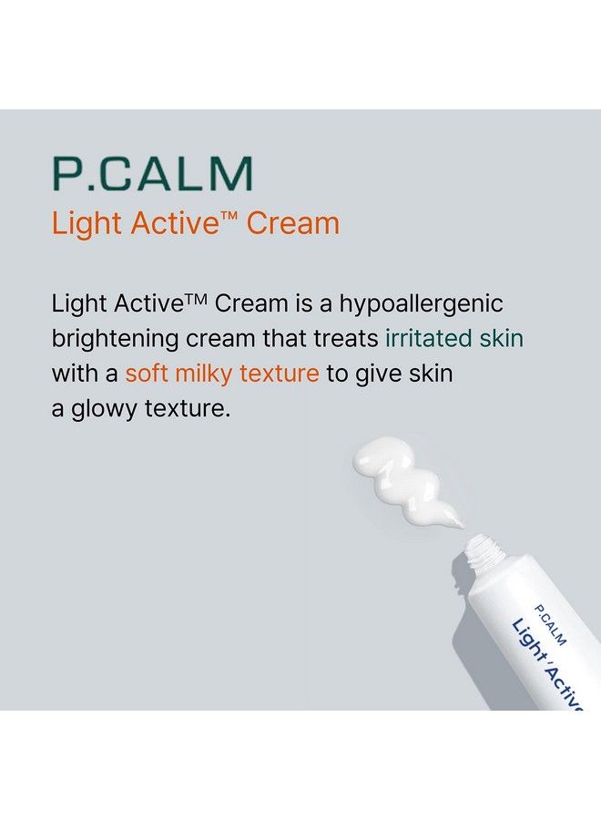 Pcalm Light Active Facial Intense Calming Cream Even Skin Tone No Pore Clogging Blemish Dark Spot Sagging Hyperpigmentation Care Niacinamide Beta Glucan Dehydrated Dry Sensitive Oily Korean Skincare