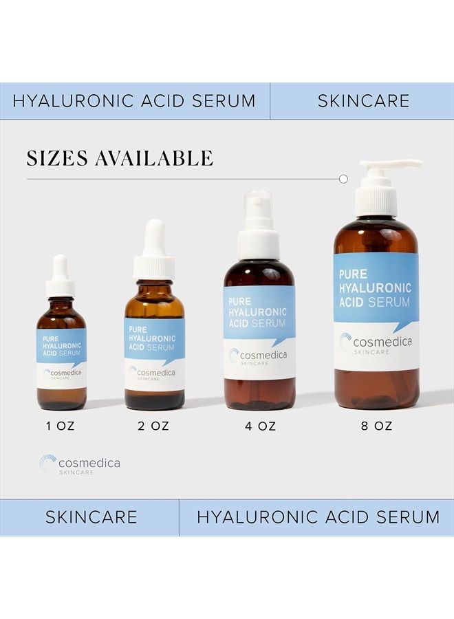 Hyaluronic Acid Serum for Skin 100% Pure-Anti-Aging Serum - Intense Hydration + Moisture, Non-greasy, Paraben-free Hyaluronic Acid for Your Face 8 oz