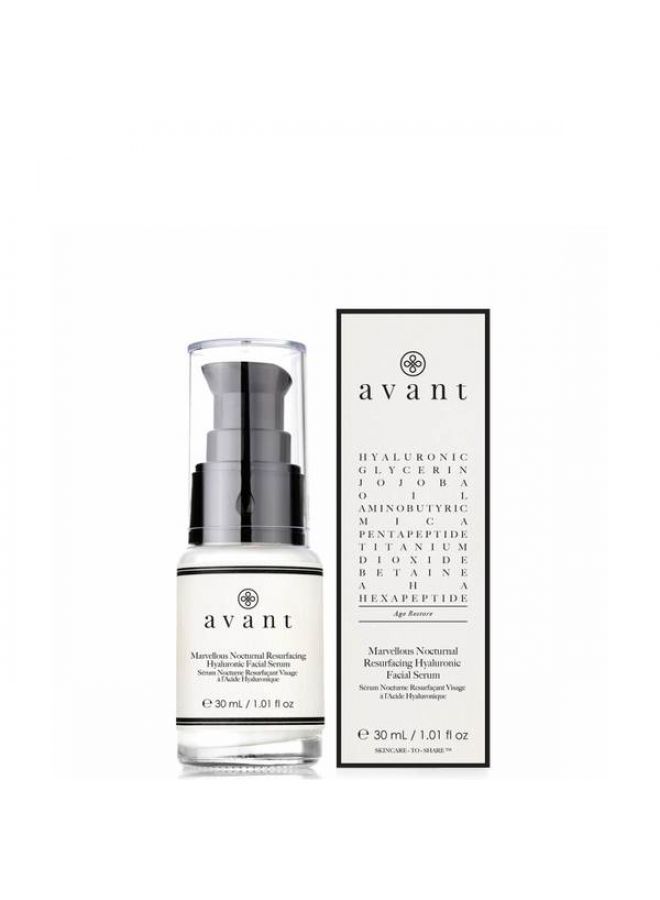 Avant Skincare Marvellous Nocturnal Resurfacing Hyaluronic Facial Serum 30ml