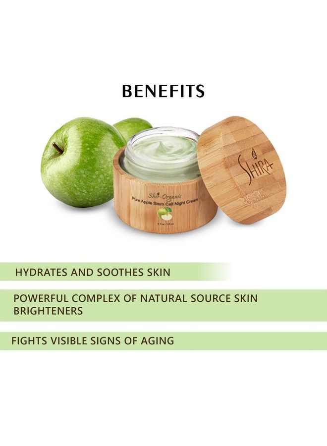 Shirorganic Pure Apple Stem Cell Night Cream Lightweight Hyper Pigmented Combination & Mature Skin Powerful Natural Source Skin Brighteners. (15 Ml)
