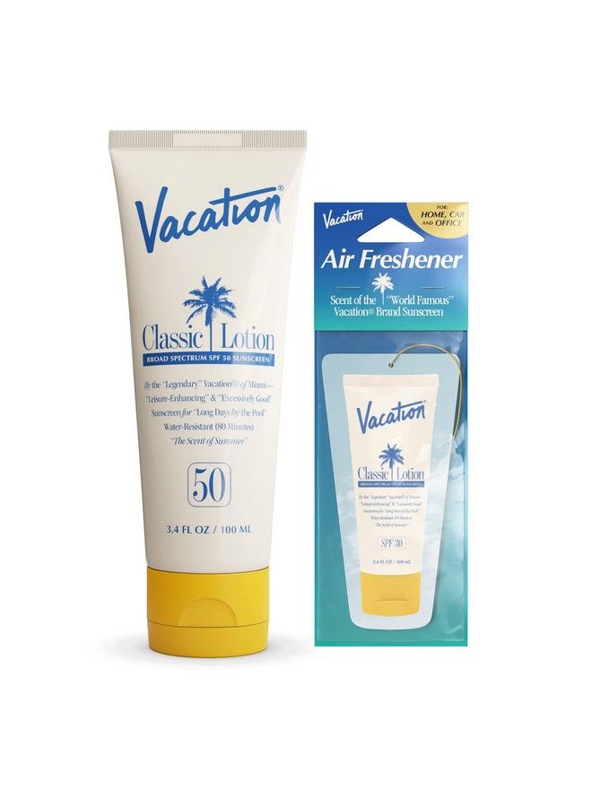 Classic Sunscreen Lotion Spf 50 With Air Freshener Water Resistant Broad Spectrum Sunscreen Sun Block Vegan Sun Tanning Lotion Body Lotion With Spf Spf 50 Sunscreen Suntan Lotion