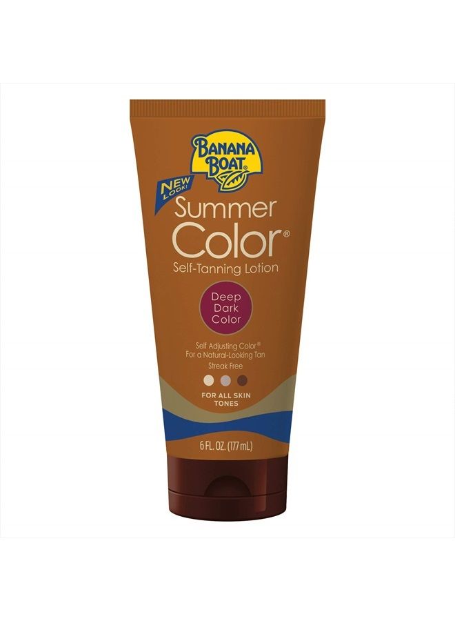 , Summer Color Self-Tanning Lotion, Deep Dark Color for All Skin Tones, 6 oz