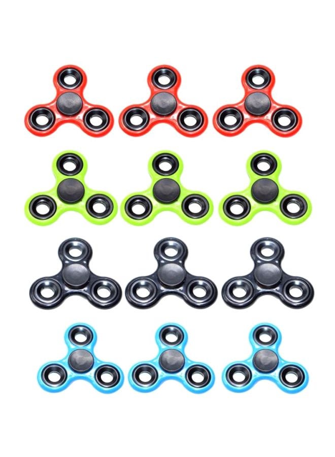 12-Piece Plastic Fidget Spinner Set 6.5x0.65x6.5cm