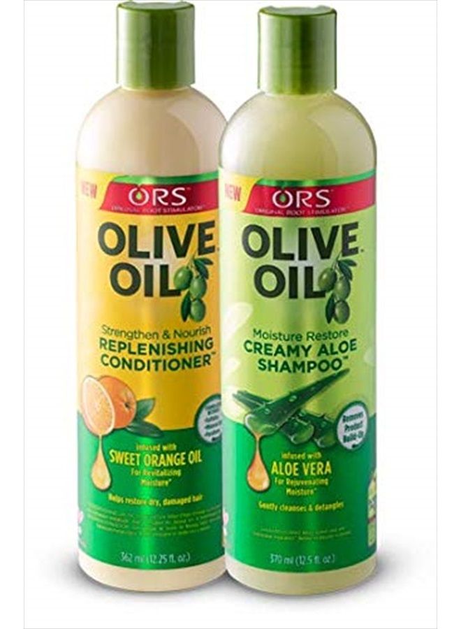 Olive Oil Creamy Aloe Shampoo and Replenishing Conditioner