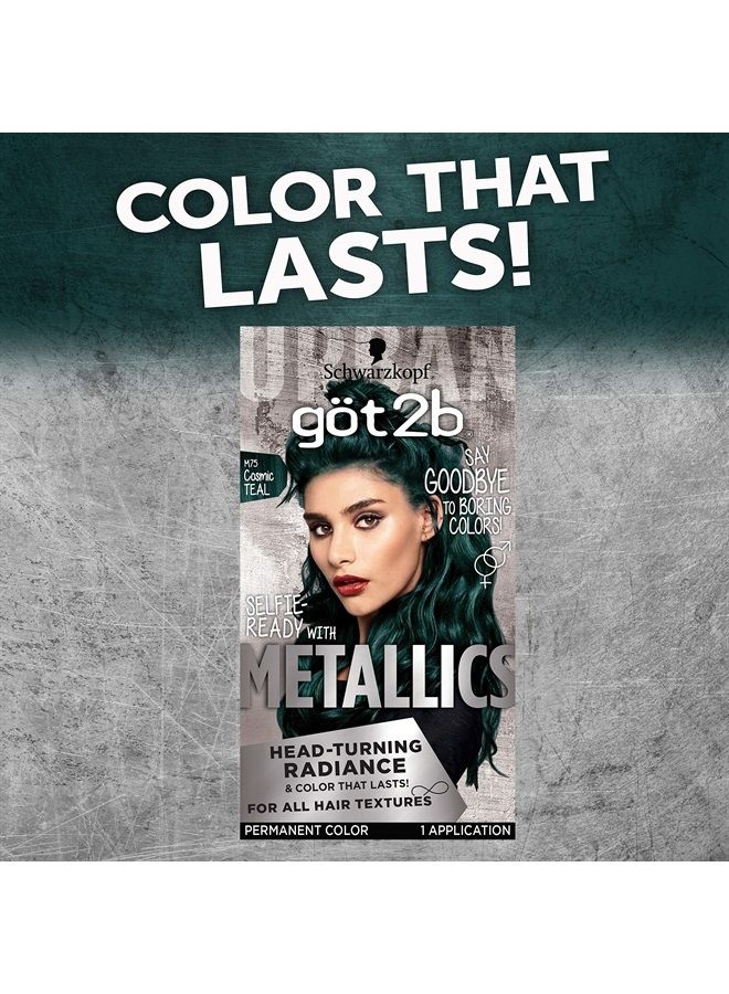 Schwarzkopf Got2b Metallics Permanent Hair Color, M75 Cosmic Teal