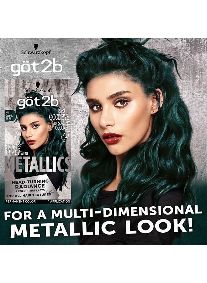 Schwarzkopf Got2b Metallics Permanent Hair Color, M75 Cosmic Teal