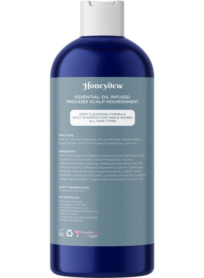 Purifying Rosemary Shampoo Sulfate Free - Rosemary Lavender and Tea Tree Shampoo for Thinning Hair and Scalp Care - Paraben and Sulfate Free Clarifying Shampoo for Build Up with Essential Oils